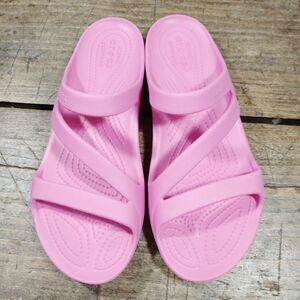 CROCS Sandals Sz 10 Kadee II Shoes Slides Pink Strappy